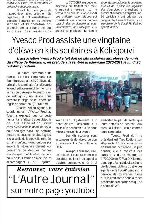 Action sociale YVESCOPROD au Togo — photo 3